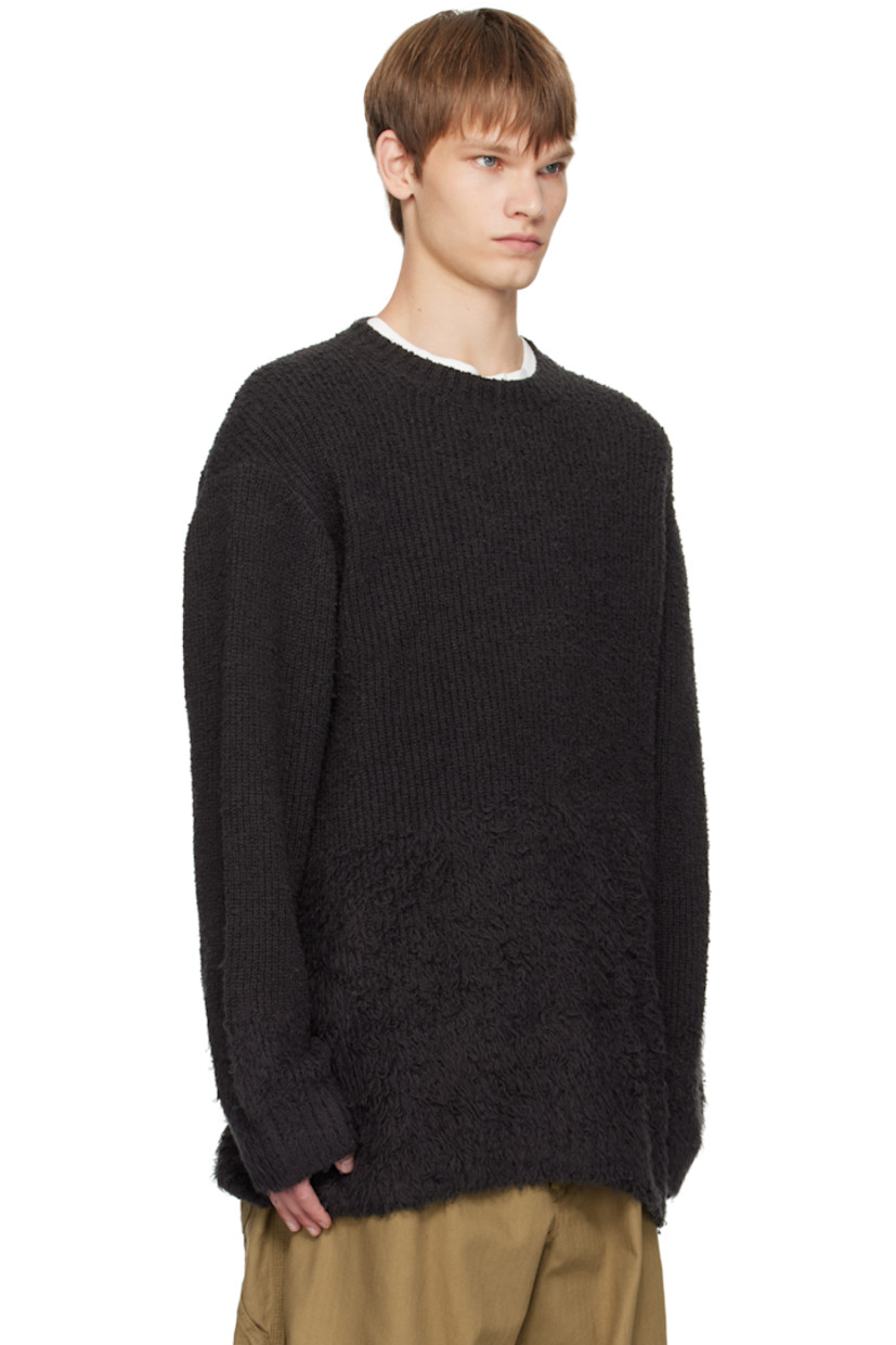Rib-knit cotton sweater.

· Pilling throughout
· Crewneck
· Brushing at hem and cuffs
· Dropped shoulders

Part of the Yohji Yamamoto POUR HOMME collection.

Supplier color: Charcoal