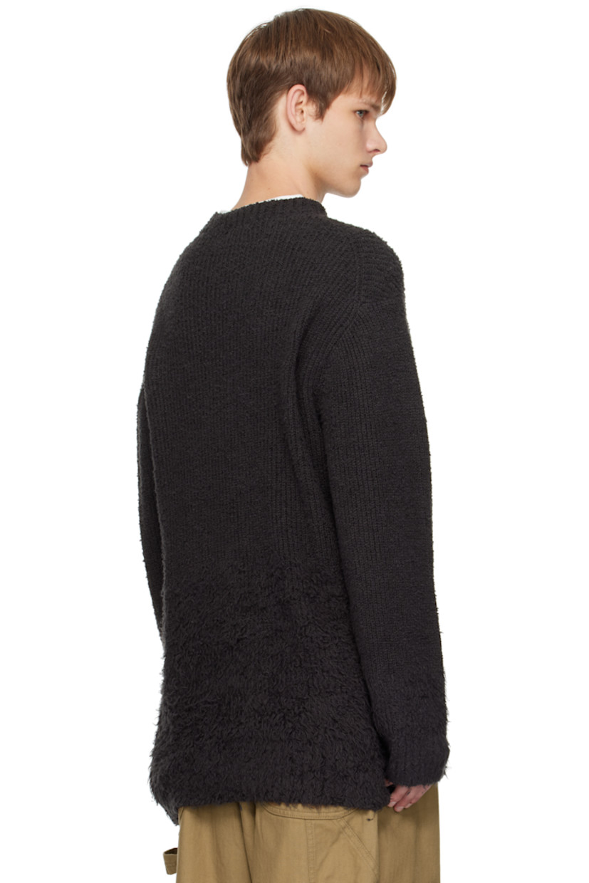 Rib-knit cotton sweater.

· Pilling throughout
· Crewneck
· Brushing at hem and cuffs
· Dropped shoulders

Part of the Yohji Yamamoto POUR HOMME collection.

Supplier color: Charcoal