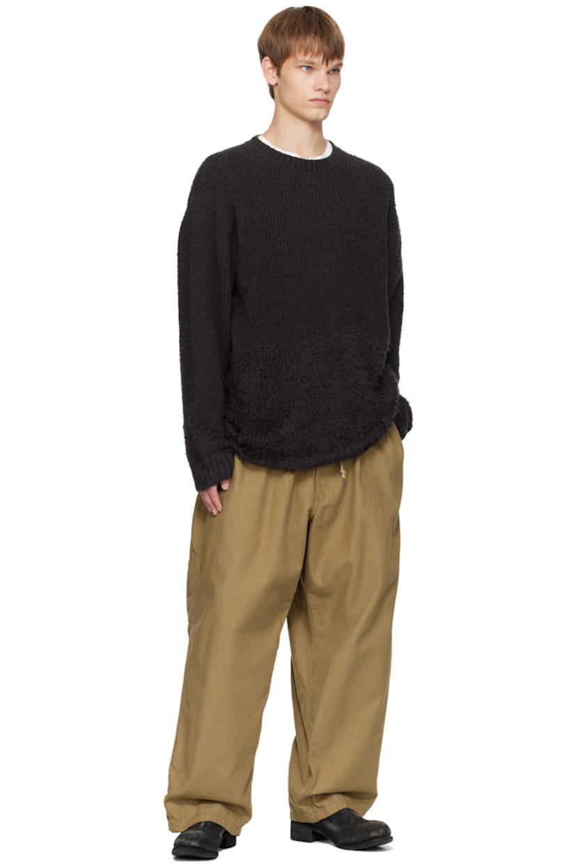 Rib-knit cotton sweater.

· Pilling throughout
· Crewneck
· Brushing at hem and cuffs
· Dropped shoulders

Part of the Yohji Yamamoto POUR HOMME collection.

Supplier color: Charcoal