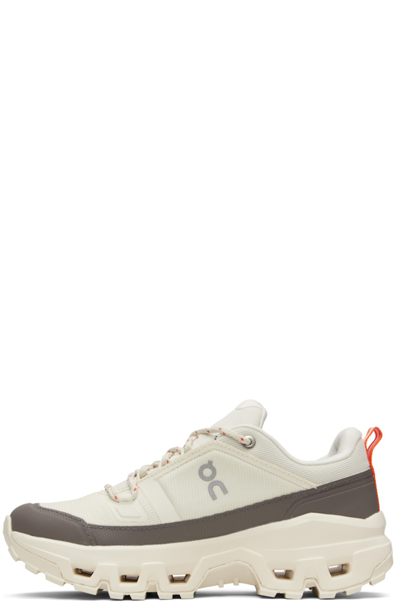 Low-top recycled mesh sneakers.

· Waterproof
· Bonded trim throughout
· Polymer toe cap and mudguard
· Lace-up closure
· Padded tongue and collar
· Logo bonded at tongue, sides, and heel
· Pull-loop at heel tab
· Helion™ superfoam rubber midsole
· Treaded Missiongrip™ and Speedboard® rubber sole

Supplier color: Ivory/Ivory
