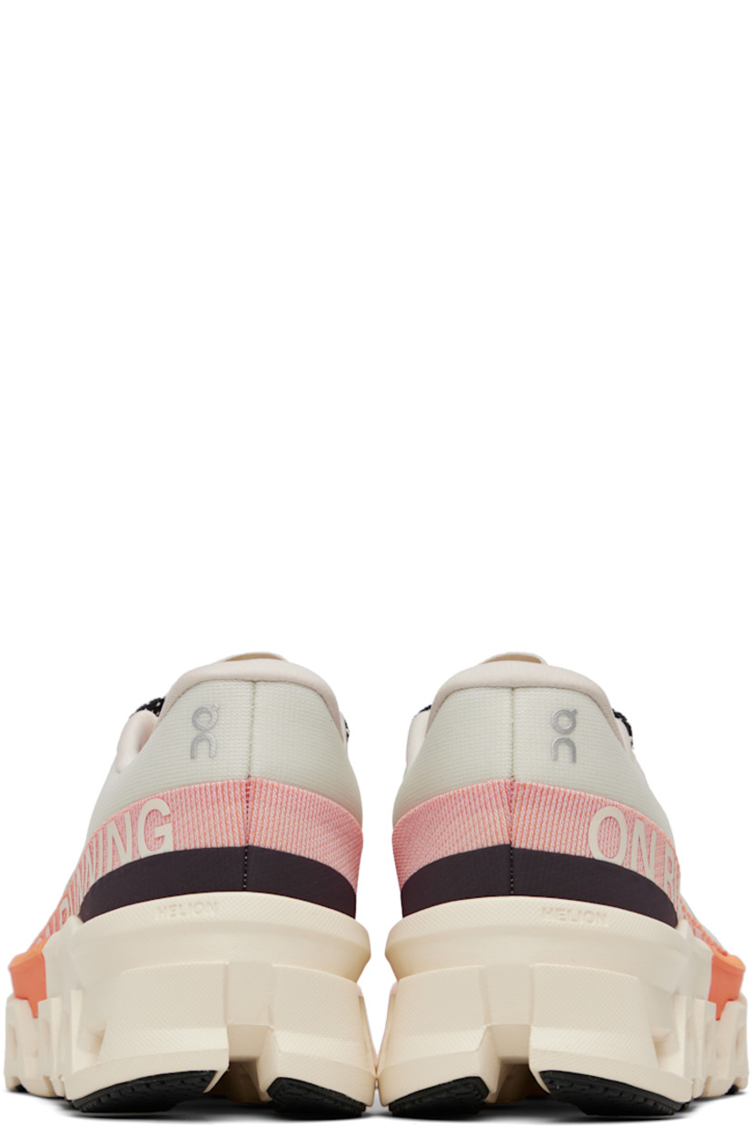 Low-top recycled mesh sneakers.

· Reflective logos bonded throughout
· Lace-up closure
· Padded collar
· Logo bonded at outer side
· Jersey lining
· CloudTec® dual-density Helion™ superfoam midsole
· Treaded Speedboard® rubber sole

Supplier color: Ivory/Tangerine