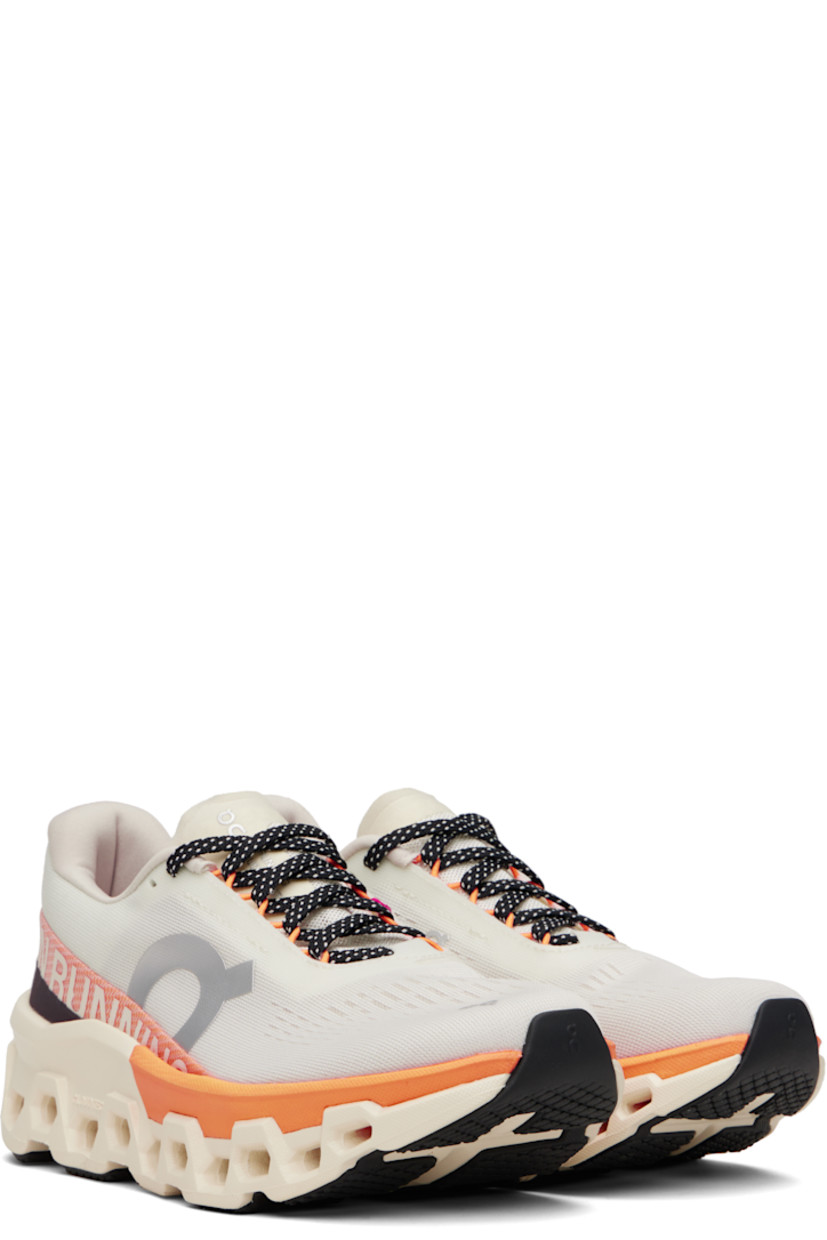 Low-top recycled mesh sneakers.

· Reflective logos bonded throughout
· Lace-up closure
· Padded collar
· Logo bonded at outer side
· Jersey lining
· CloudTec® dual-density Helion™ superfoam midsole
· Treaded Speedboard® rubber sole

Supplier color: Ivory/Tangerine
