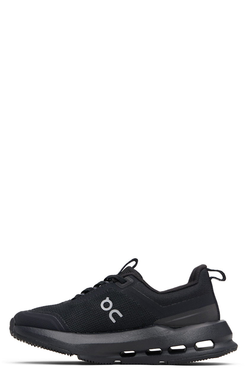 Low-top lightweight knit and recycled mesh sneakers.

· Reflective logos bonded throughout
· Logo-embossed rubber cap toe
· Lace-up closure
· Pull-loop at tongue and collar
· Padded collar
· Mesh lining
· Cushioned CloudTec® foam rubber midsole
· Treaded rubber sole

Supplier color: Black/Eclipse

On Running US size: child's foot length
3.5Y: 8.5" / 21.6 cm
4Y: 8.7" / 22 cm
4.5Y: 8.8" / 22.4 cm
5Y: 9" / 22.9 cm
5.5Y: 9.2" / 23.3 cm
6Y: 9.3" / 23.7 cm
6.5Y: 9.5" / 24.1 cm