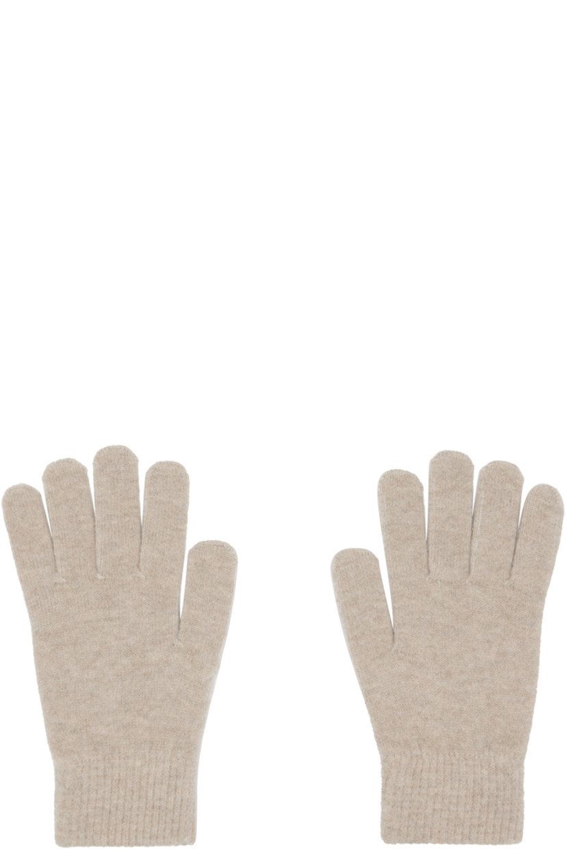 Pair of knit wool- and cashmere-blend gloves. Rib-knit cuffs.

Supplier color: Almendra