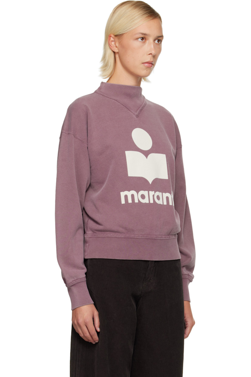 Organic cotton- and recycled polyester-blend French terry sweatshirt. 

· Rib-knit funnel neck, hem, and cuffs
· Flocked logo at front 
· Dropped shoulders

Supplier color: Raspberry/Ecru