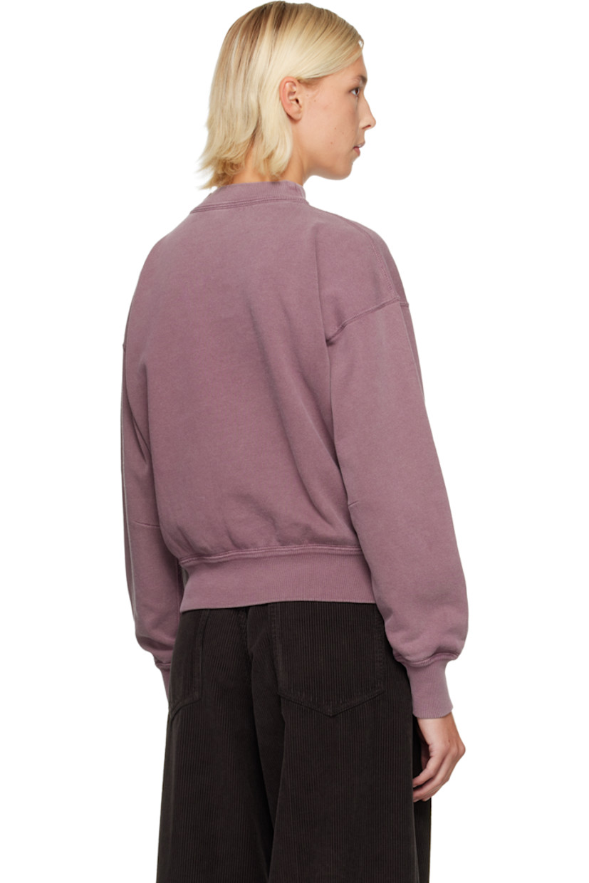 Organic cotton- and recycled polyester-blend French terry sweatshirt. 

· Rib-knit funnel neck, hem, and cuffs
· Flocked logo at front 
· Dropped shoulders

Supplier color: Raspberry/Ecru