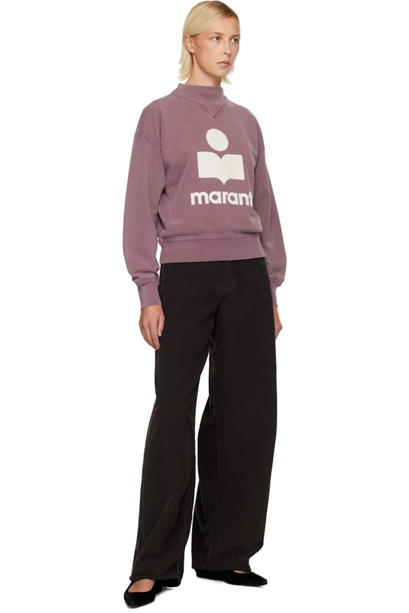 Organic cotton- and recycled polyester-blend French terry sweatshirt. 

· Rib-knit funnel neck, hem, and cuffs
· Flocked logo at front 
· Dropped shoulders

Supplier color: Raspberry/Ecru