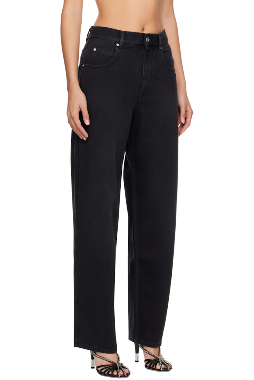 Non-stretch lyocell- and cotton-blend denim jeans.

· Fading throughout
· Loose-fit
· Mid-rise
· Belt loops
· Five-pocket styling
· Zip fly
· Logo patch at back waistband

Supplier color: Faded black