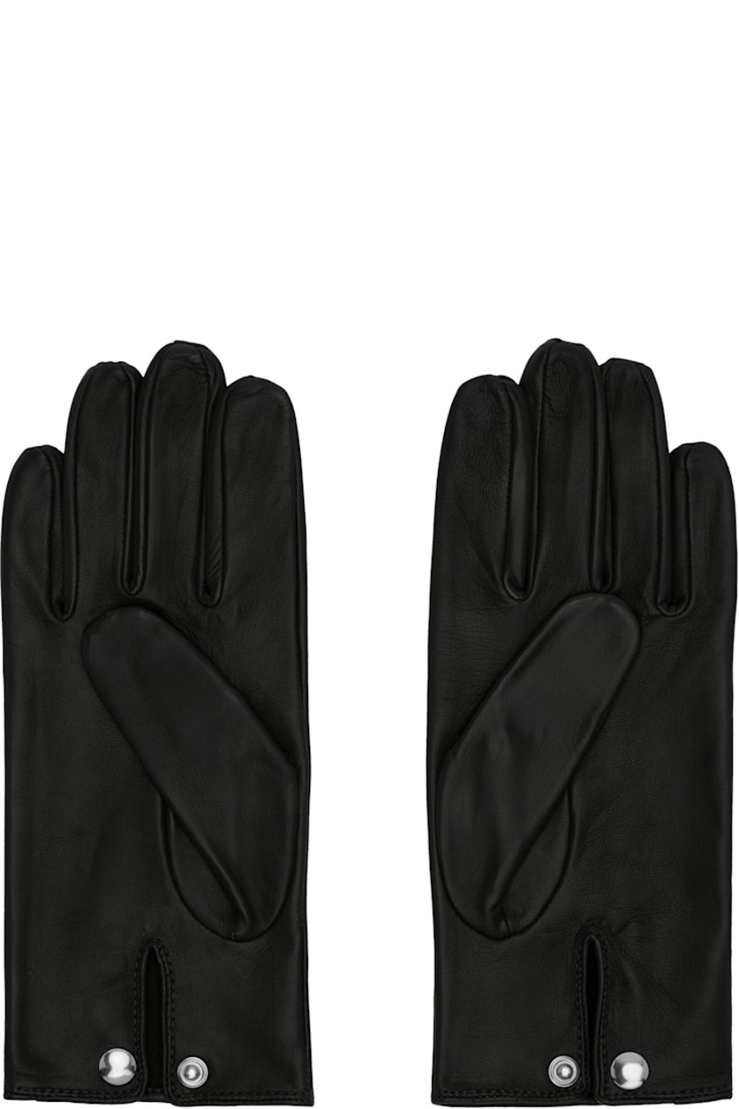 Pair of grained lambskin gloves.

· Press-stud fastening at cuffs
· Logo-engraved silver-tone hardware

Supplier color: Black