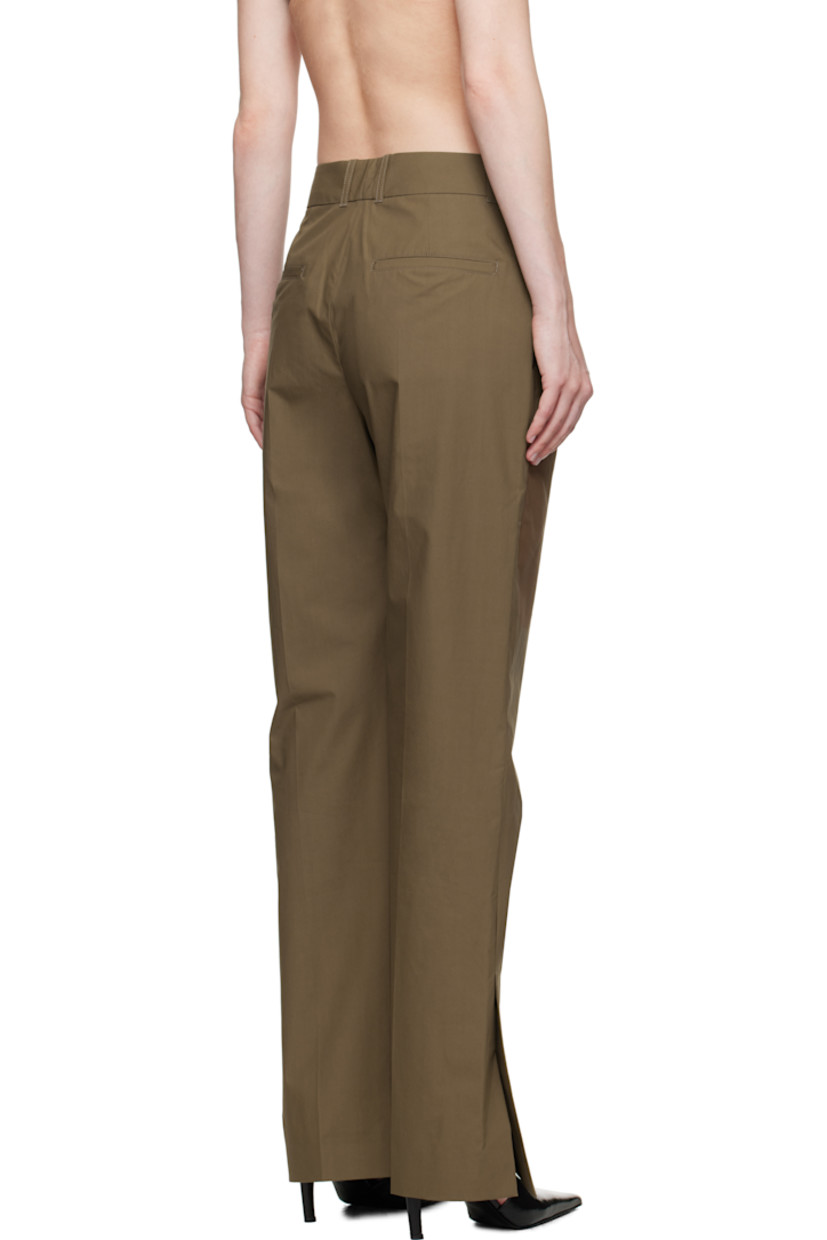 Cotton poplin trousers.

· Straight-leg
· Belt loops
· Four-pocket styling
· Zip fly
· Creased legs
· Vented cuffs

Supplier color: Boulder