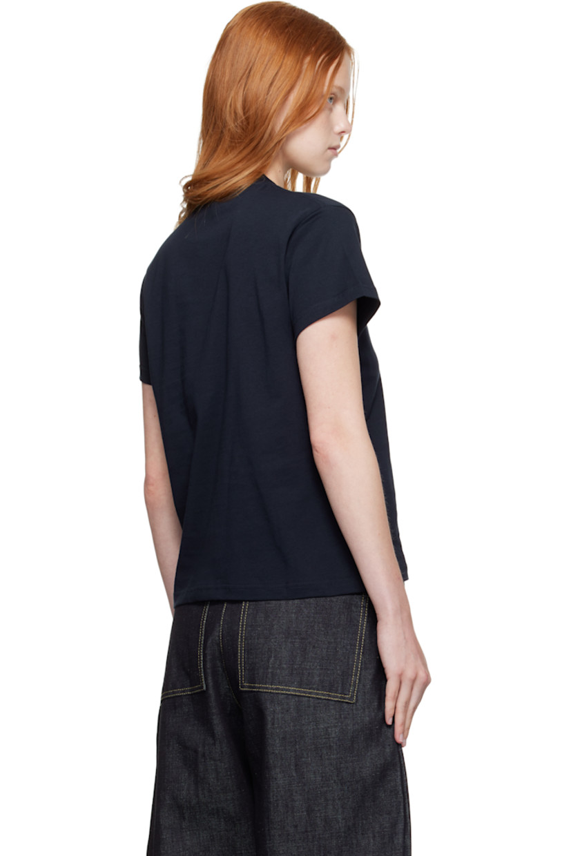 Cotton jersey T-shirt.

· Rib-knit crewneck
· Logo printed at back collar

Supplier color: Darkest navy