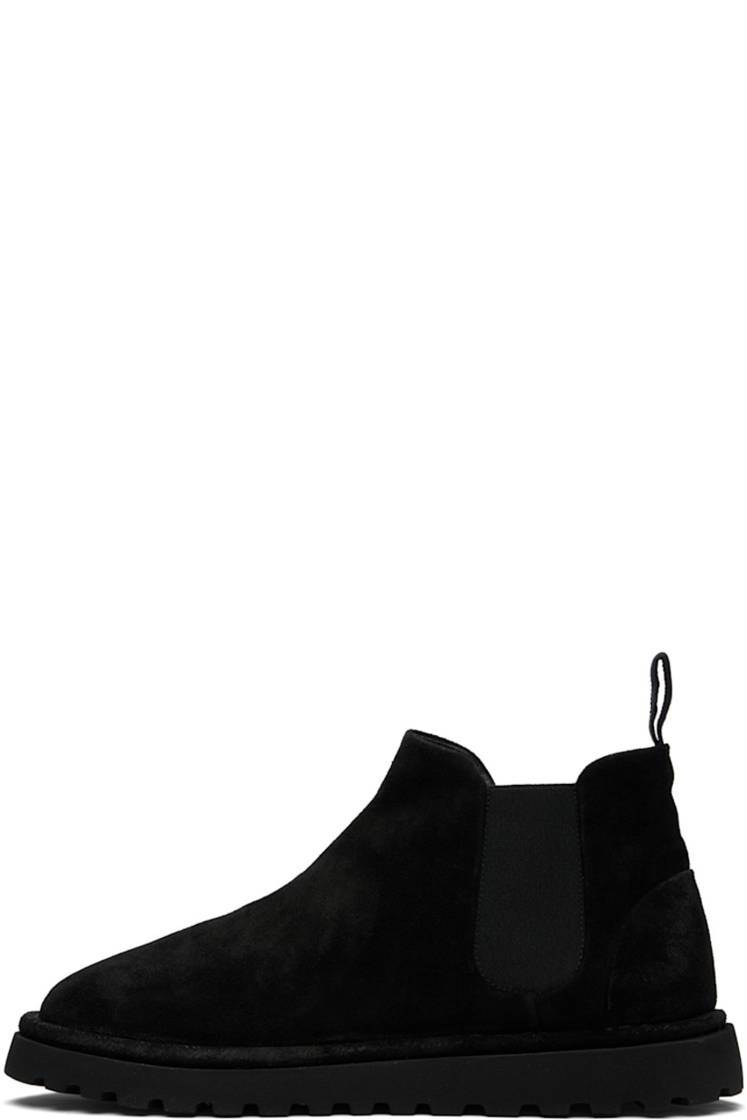 Handcrafted ankle-high suede Chelsea boots.

· Grosgrain pull-loop at heel collar 
· Elasticized gusset at sides
· Suede and leather lining
· San Crispino welt
· Treaded foam rubber sole

Part of the Gomme® collection.

Supplier color: Black