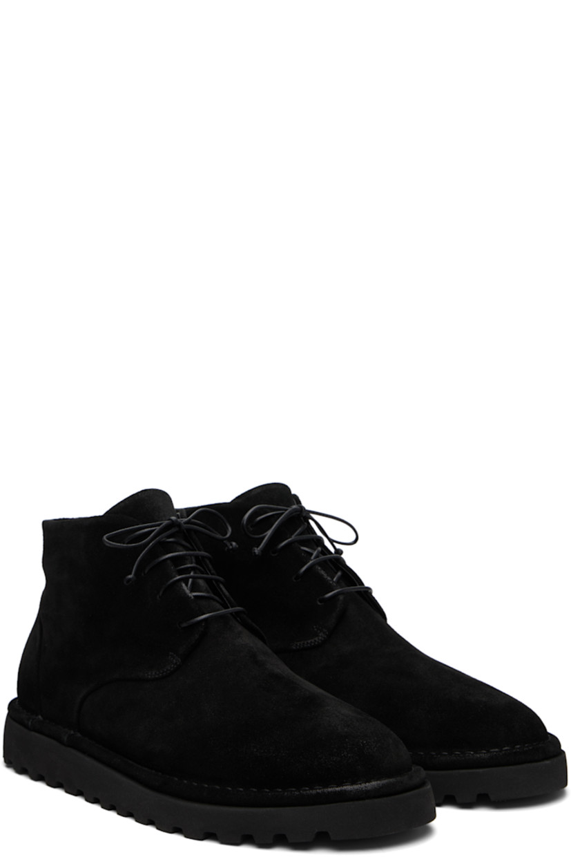 Ankle-high suede boots.

· Lace-up closure
· Suede and leather lining
· San Crispino welt
· Treaded foam rubber sole

Part of the Gomme® collection.

Supplier color: Black