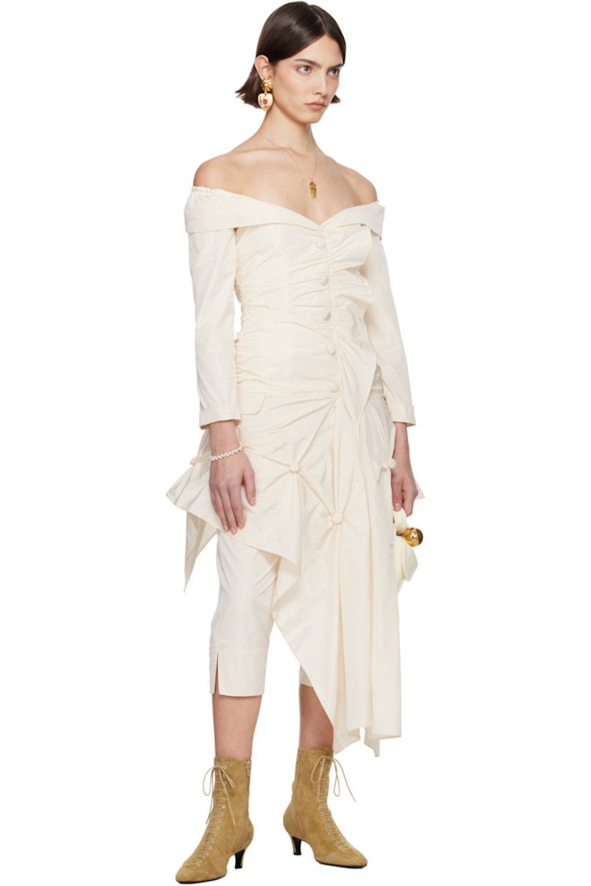 Polyester taffeta leggings.

· High-rise
· Belt loops
· Two-pocket styling
· Zip fly
· Vented cuffs
· Full satin lining

Part of the exclusive SSENSE Bridal capsule.

Supplier color: White