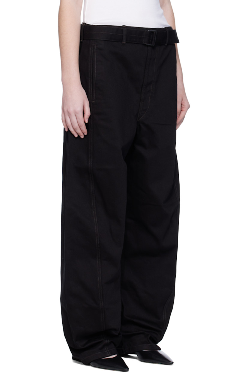 Heavyweight non-stretch denim jeans.

· Fading throughout
· Mid-rise
· Belt loops
· Detachable cinch belt
· Four-pocket styling
· Zip fly
· Twisted outseams
· Leather logo patch at back waistband
· Contrast stitching in gray

Supplier color: Black