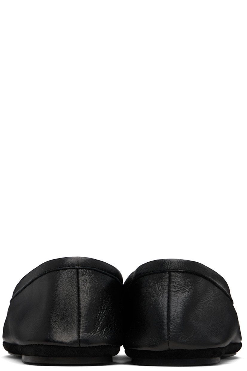Grained nappa lambskin loafers.

· LWG Gold-certified leather
· Square toe
· Collapsible heel counter
· Leather lining
· Suede midsole
· Leather island sole with rubber heel

Supplier color: Black