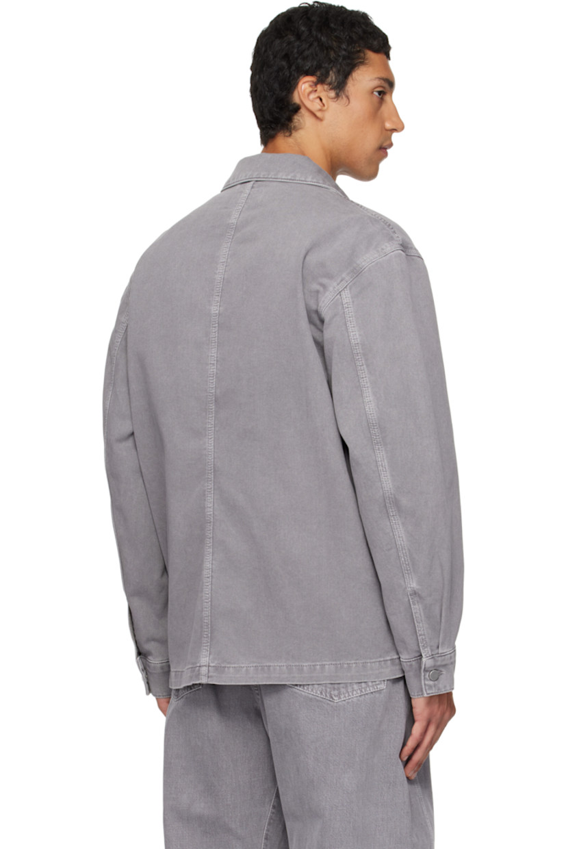 Non-stretch denim overshirt.

· Fading throughout
· Spread collar
· Button closure
· Patch pockets at front
· Buttoned barrel cuffs
 
Supplier color: Heather