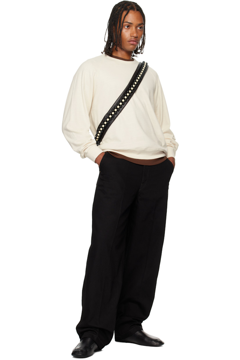 Cotton-blend French terry sweatshirt. 

· Rib-knit crewneck, hem, and cuffs
· Raglan sleeves

Supplier color: Light cream