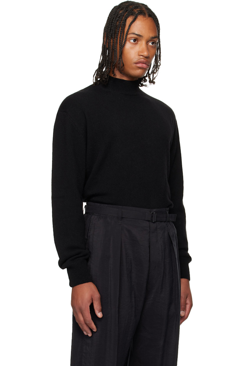 Knit alpaca-blend sweater. 

· Rib-knit mock neck, hem, and cuffs
· Dropped shoulders

Supplier color: Black