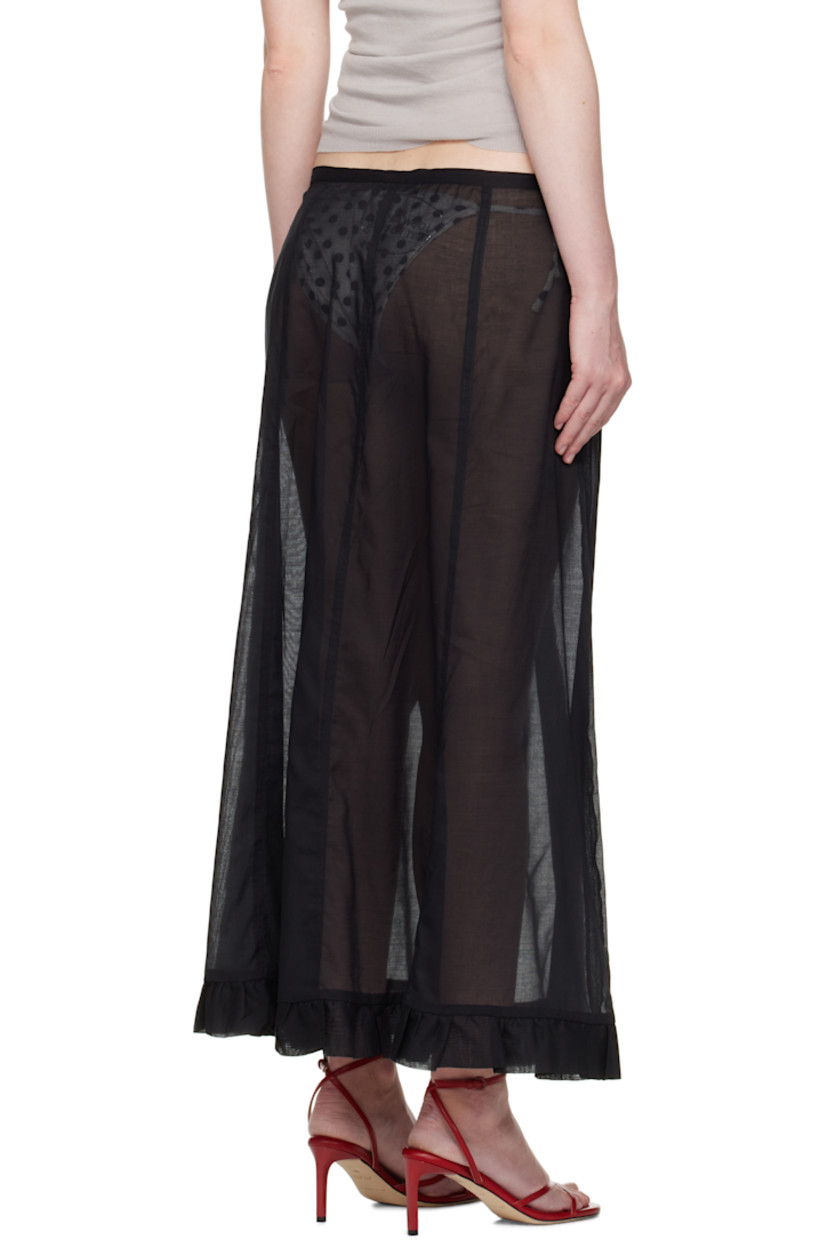 Semi-sheer organic cotton voile maxi skirt.

· Low-rise
· Ruffled trim at hem
· Zip closure at side seam

Supplier color: Black