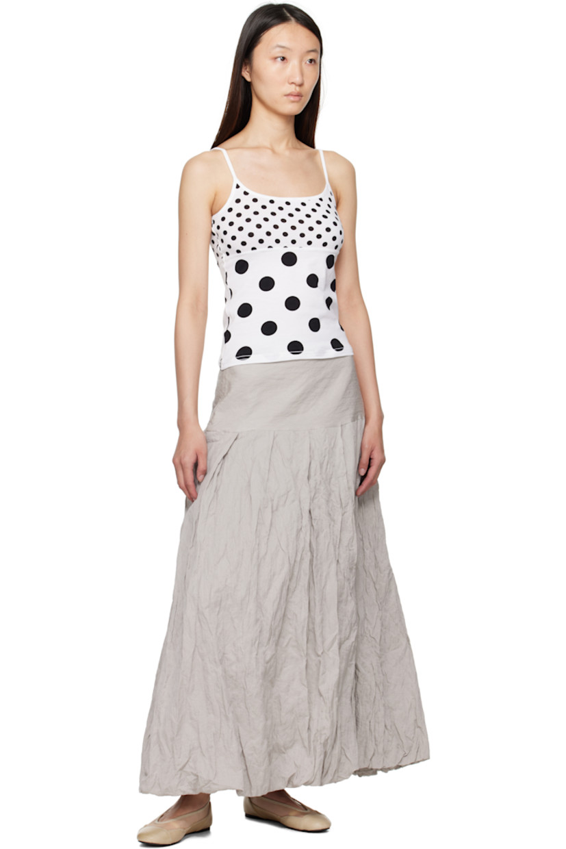 Wrinkled cotton- and viscose-blend twill maxi skirt.

· FSC-certified viscose
· Pleats at waist
· Concealed zip closure at side
· Fully lined

Supplier color: Grey