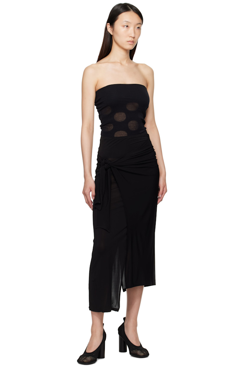 Semi-sheer knit organic cotton-blend bandeau top.

· Sheer jacquard dots throughout
· Elasticized straight neck

Supplier color: Black