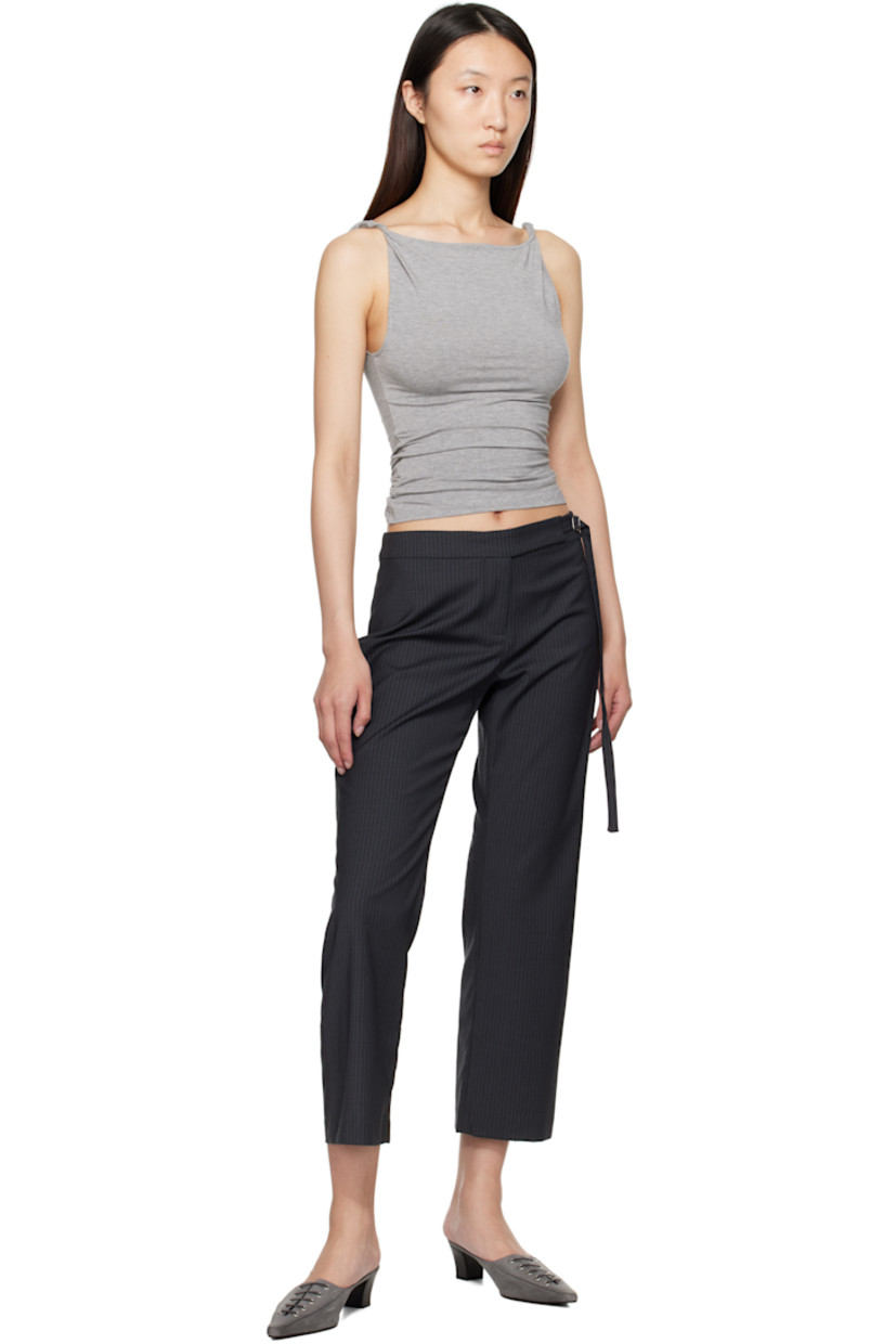Stretch micromodal jersey tank top.

· Draped boatneck
· Twisted detailing at shoulders

Supplier color: Grey