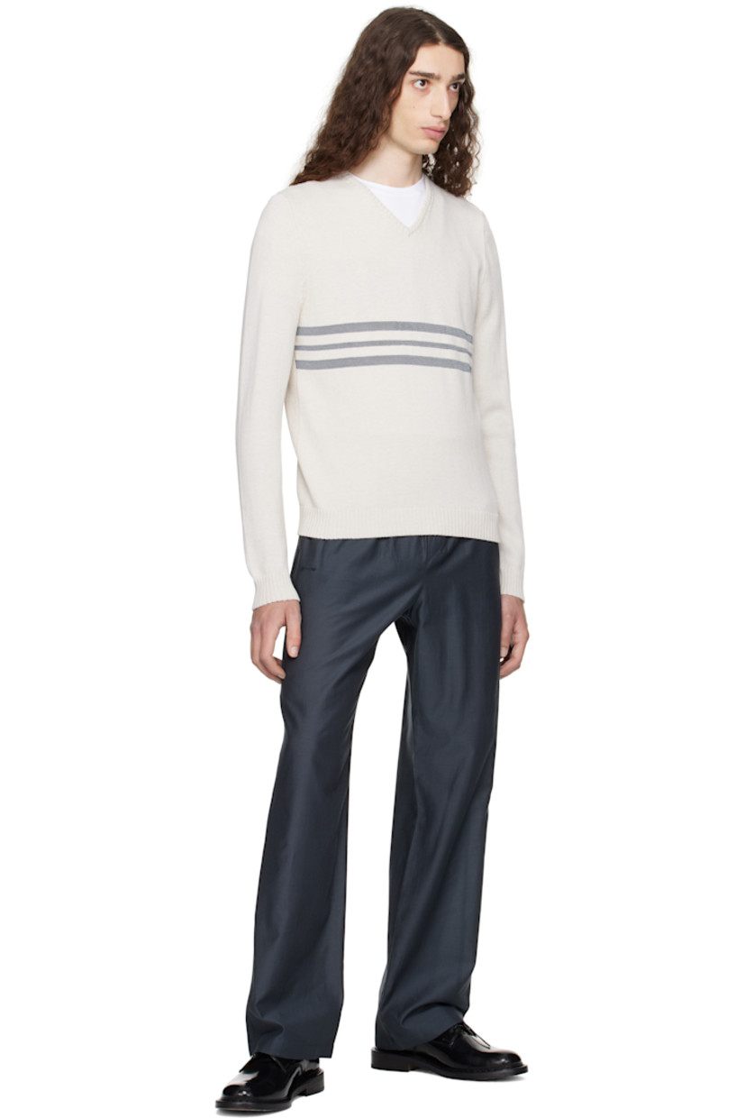 Plain-woven cotton- and silk-blend trousers.

· Wide-leg
· Elasticized waistband
· Exposed button fly 
· Two-pocket styling
· Logo embroidered at front 

Supplier color: Dark grey
