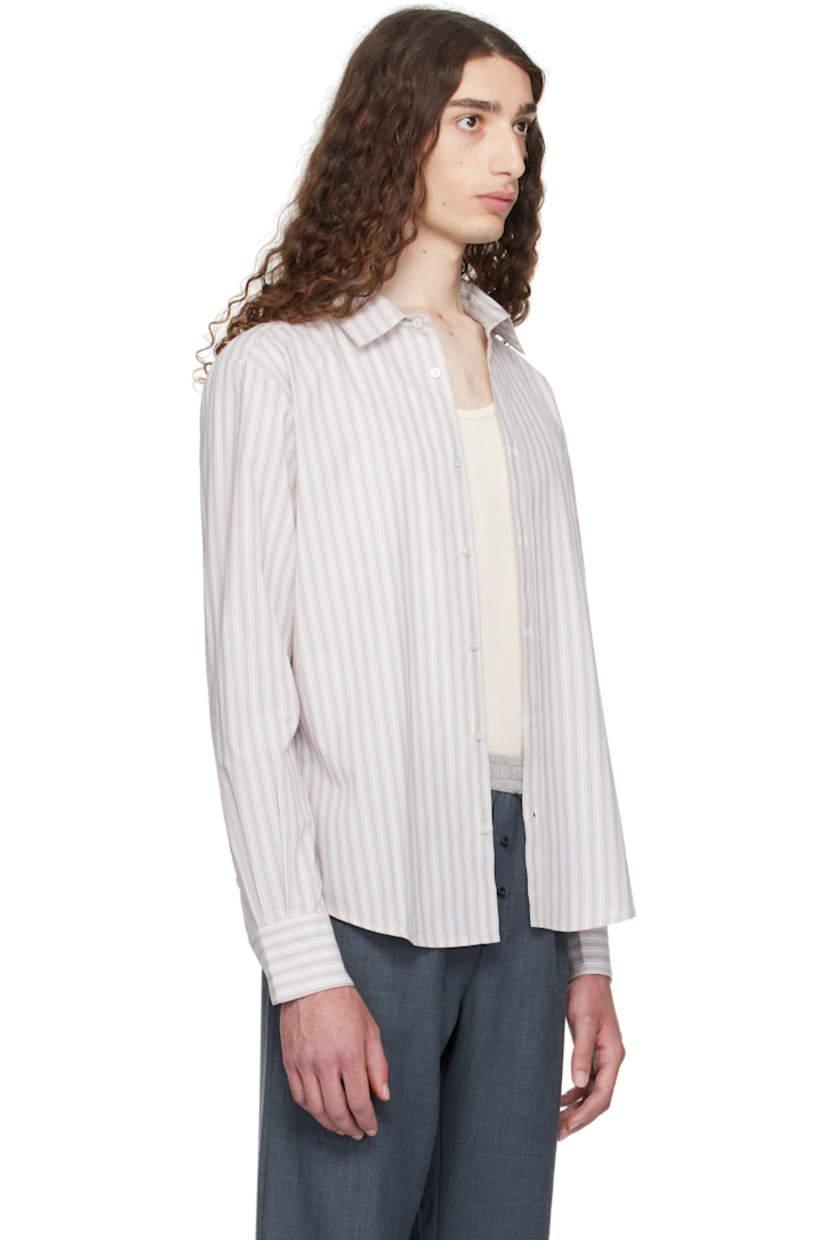 Organic cotton-blend poplin shirt. 

· Stripes throughout 
· Spread collar
· Button closure
· Logo embroidered at front 
· Shirttail hem 

Supplier color: Grey