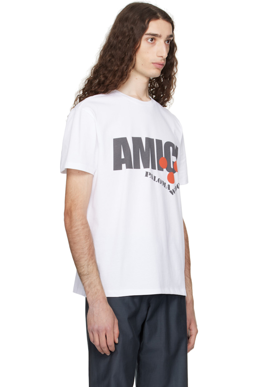 Organic cotton jersey T-shirt. 

· Rib-knit crewneck
· Text and logo printed at front 

Supplier color: White