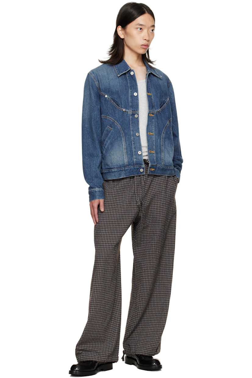 Cotton- and wool-blend seersucker trousers.

· Check pattern throughout
· Drawstring at elasticized waistband
· Two-pocket styling
· Drawstring at cuffs

Supplier color: Mint gingham check