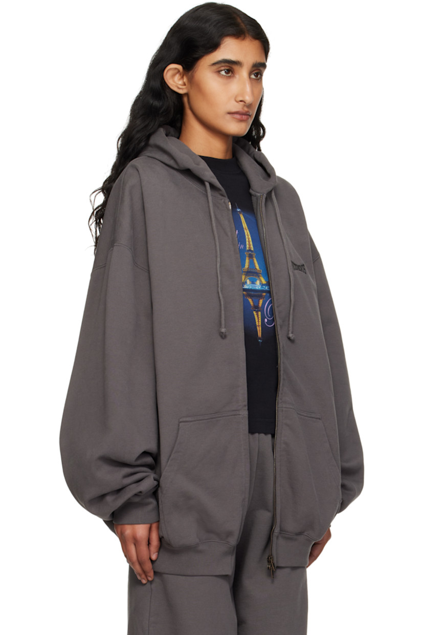 Cotton-blend French terry hoodie. 

· Drawstring and logo embroidered at hood
· Two-way zip closure
· Logo embroidered at chest
· Patch pockets
· Rib-knit hem and cuffs
· Dropped shoulders

Supplier color: Magnet
