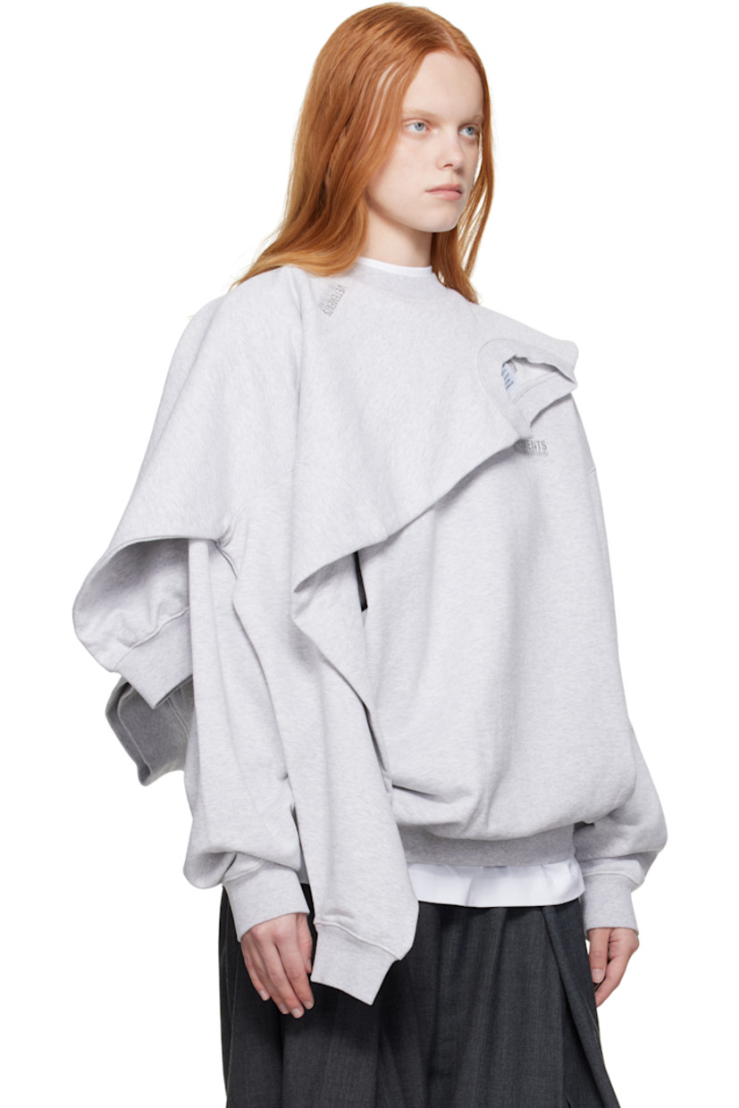 Cotton-blend French terry sweatshirt.

· Layered construction
· Rib-knit crewneck, hem, and cuffs
· Logo embroidered at chest 
· Dropped shoulders

Supplier color: Grey melange