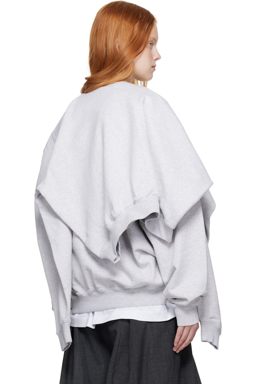 Cotton-blend French terry sweatshirt.

· Layered construction
· Rib-knit crewneck, hem, and cuffs
· Logo embroidered at chest 
· Dropped shoulders

Supplier color: Grey melange