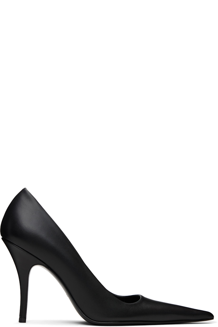 Buffed leather heels.

· Pointed toe
· Covered stiletto heel with rubber injection
· Leather sole
· Heel: H4"

Supplier color: Black