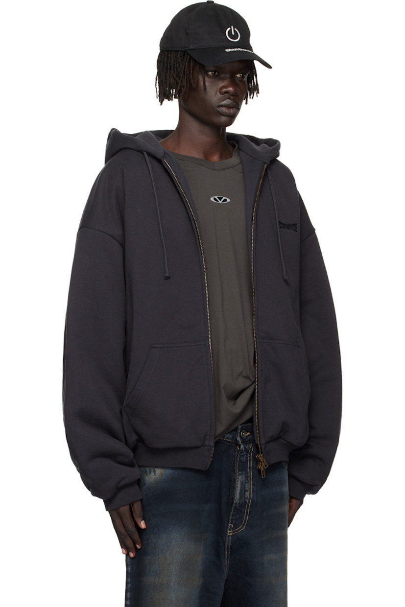Insulated cotton-blend French terry hoodie.

· Drawstring and embroidered logo at hood
· Two-way zip closure
· Logo embroidered at chest
· Patch pockets at front
· Rib-knit hem and cuffs
· Dropped shoulders
· Full jersey lining

Supplier color: Washed black