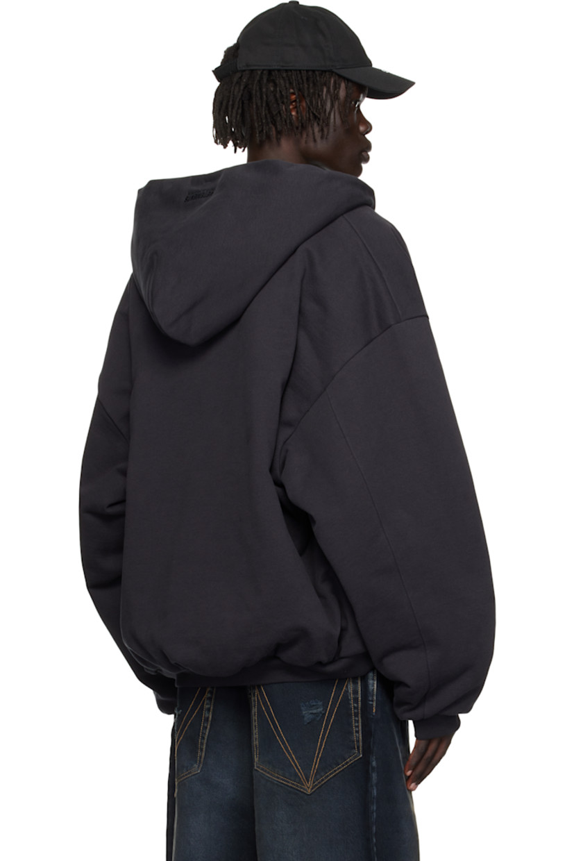 Insulated cotton-blend French terry hoodie.

· Drawstring and embroidered logo at hood
· Two-way zip closure
· Logo embroidered at chest
· Patch pockets at front
· Rib-knit hem and cuffs
· Dropped shoulders
· Full jersey lining

Supplier color: Washed black