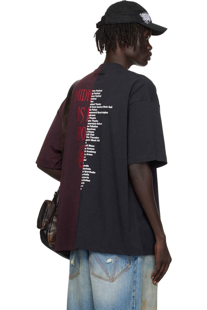Cotton jersey T-shirt.

· Rib-knit crewneck
· Text and graphic printed at front and back
· Dropped shoulders
· Logo embroidered at back collar

Part of the Cradle of Filth capsule.

Supplier color: Black/Red