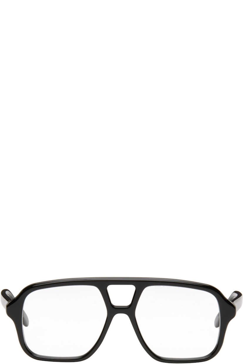 Aviator-style acetate-frame optical glasses.

· Double bridge 
· Integrated nose pads
· Inset logo at temples 
· Includes pouch 
· Size: 54.16 140

Supplier color: Shiny black