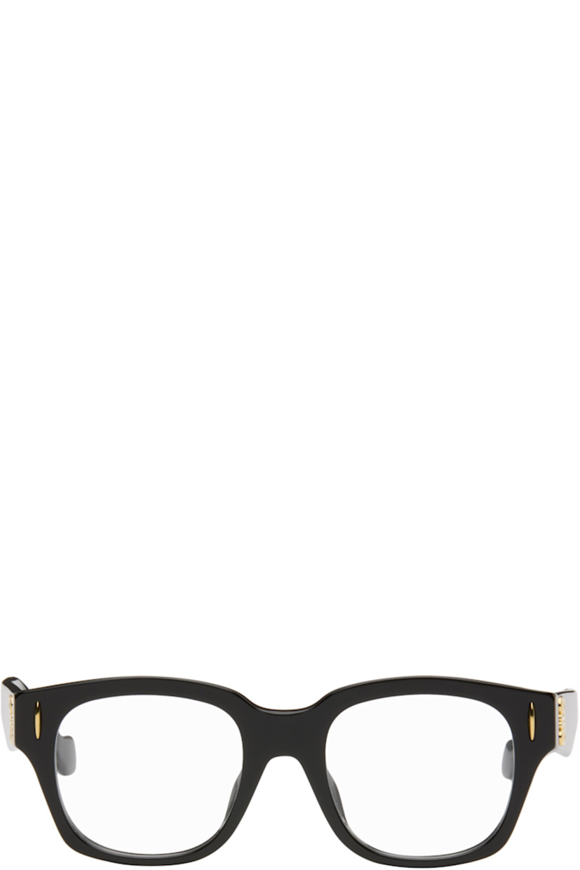 Square acetate-frame optical glasses.

· Integrated nose pads
· Hardware at face
· Logo hardware at temples
· Gold-tone hardware
· Includes pouch
· Size: 50.20 140

Supplier color: Shiny black