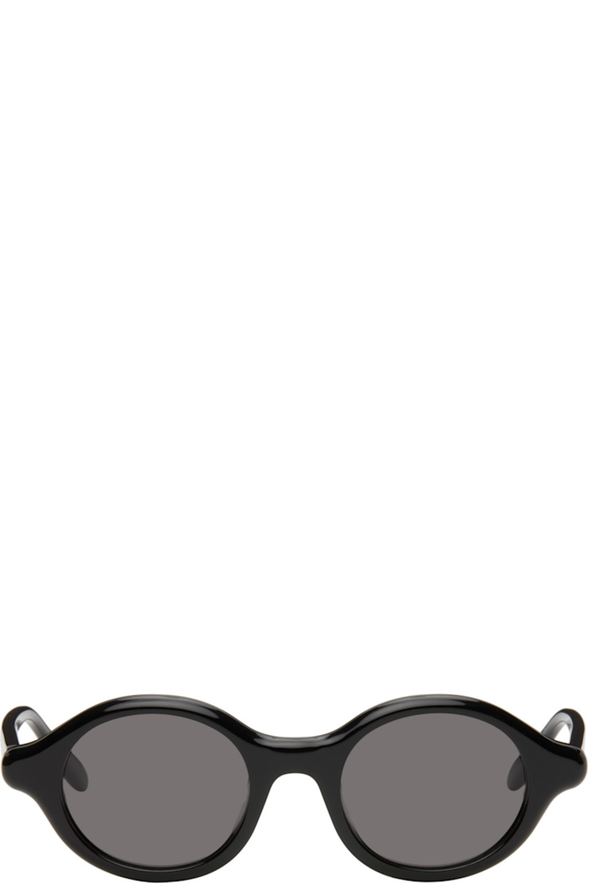 Round acetate-frame sunglasses.

· Gray lenses 
· 100% UVA/UVB protection, category 3
· Integrated nose pads
· Inset logo at temples
· Includes pouch
· Size: 48.21 140

Supplier color: Black