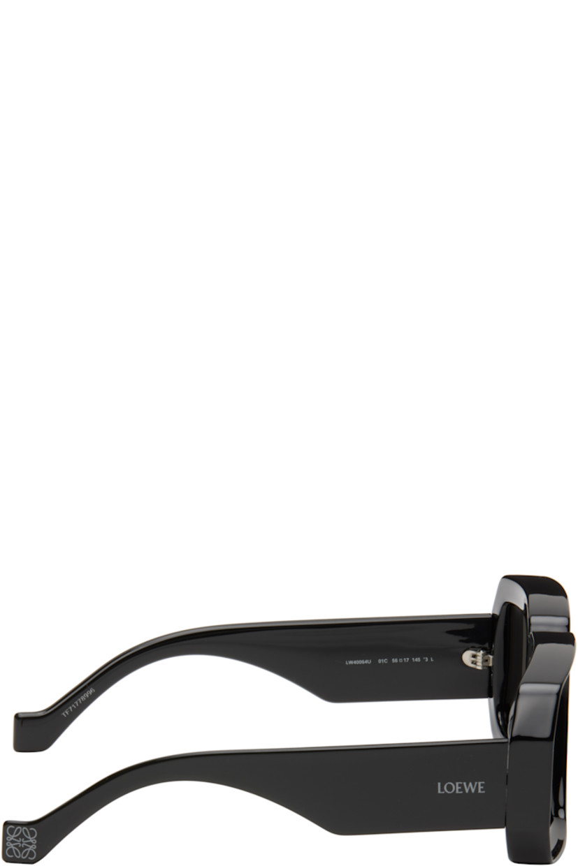 Square acetate-frame sunglasses.

· Mirrored silver-tone lenses 
· UVA/UVB protection, category 3
· Integrated nose pads
· Logo etched at temples
· Logo graphic etched at temple tips
· Includes pouch
· Size: 56.17 145

Part of the Loewe Paula's Ibiza capsule collection.

Supplier color: Black/Silver
