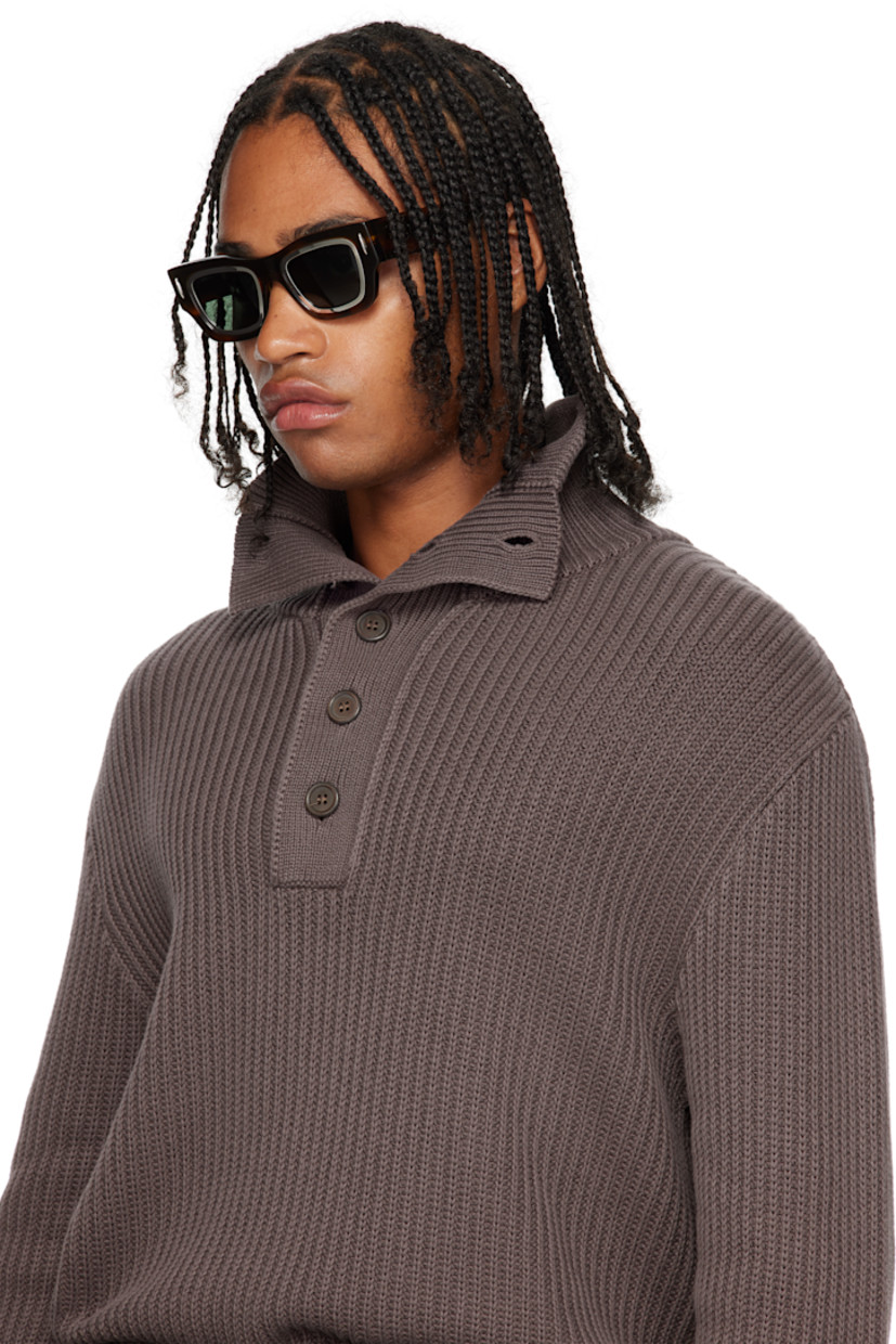 Square tortoiseshell acetate-frame sunglasses.

· Metal rim in silver tone at green lenses
· 100% UVA/UVB protection, category 3
· Integrated nose pads
· Studs at face
· Inset logo at temples
· Partially exposed core wires 
· Logo etched at temple tips 
· Includes pouch
· Size: 53.17 145

Supplier color: Dark Havana/Green