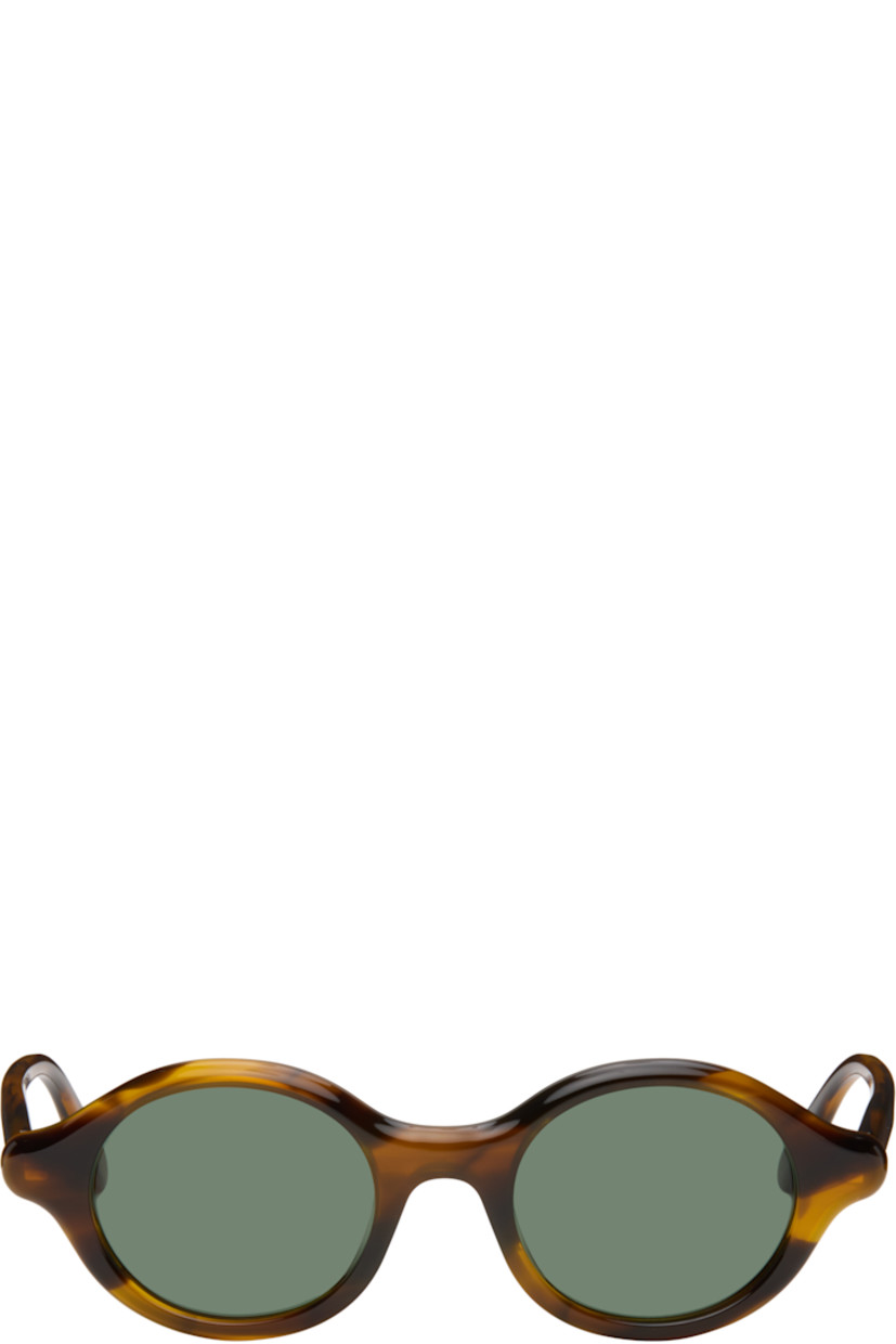 Oval tortoiseshell acetate-frame sunglasses.

· Green lenses 
· 100% UVA/UVB protection, category 3
· Integrated nose pads
· Inset logo at temples
· Exposed core wires
· Gold-tone hardware
· Includes pouch
· Size: 48.21 140

Supplier color: Havana special