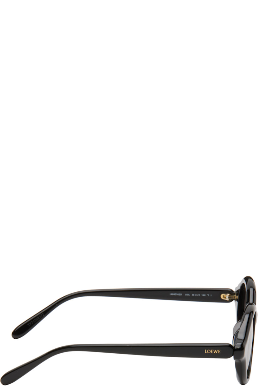 Oval acetate-frame sunglasses.

· Gray lenses 
· 100% UVA/UVB protection, category 3
· Integrated nose pads
· Inset logo at temples
· Gold-tone hardware
· Includes pouch
· Size: 48.21 140

Supplier color: Black