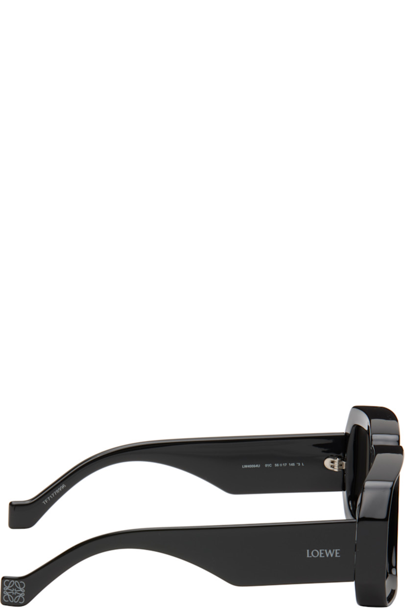 Square acetate-frame sunglasses in black. 

· Mirrored silver-tone lenses
· 100% UVA/UVB protection, category 3 
· Integrated nose pads
· Logo etched at temples and temple tips
· Silver-tone hardware
· Includes pouch
· Size: 56.17 145

Part of the Paula's Ibiza capsule collection.

Supplier color: Shiny black/Smoke