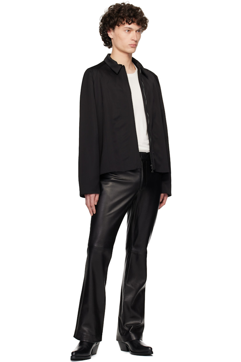 Wool satin jacket.

· Spread collar
· Two-way zip closure
· Darts at front and back
· Seam pockets
· Full cotton satin lining

Supplier color: Black