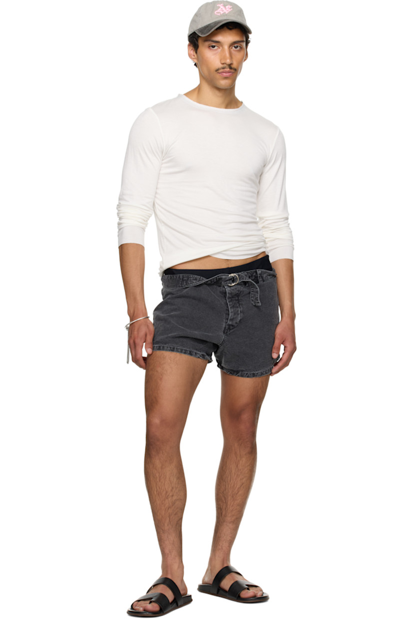 Polyester jersey T-shirt.

· Raw edge at crewneck, hem, and cuffs
· Satin trim at inner collar

Part of the exclusive SSENSE HEAT capsule. 

Supplier color: White jersey