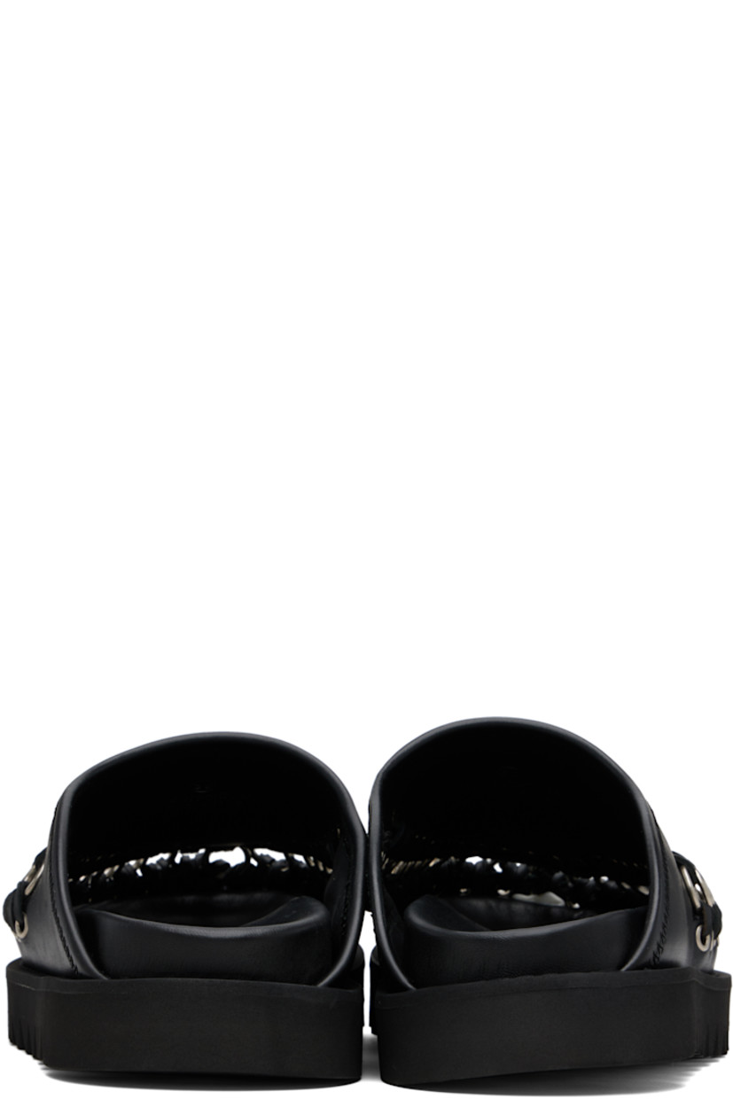 Buffed leather slip-on loafers.

· Cutout with O-rings at toe
· Foam rubber midsole
· Treaded rubber sole

Supplier color: Black