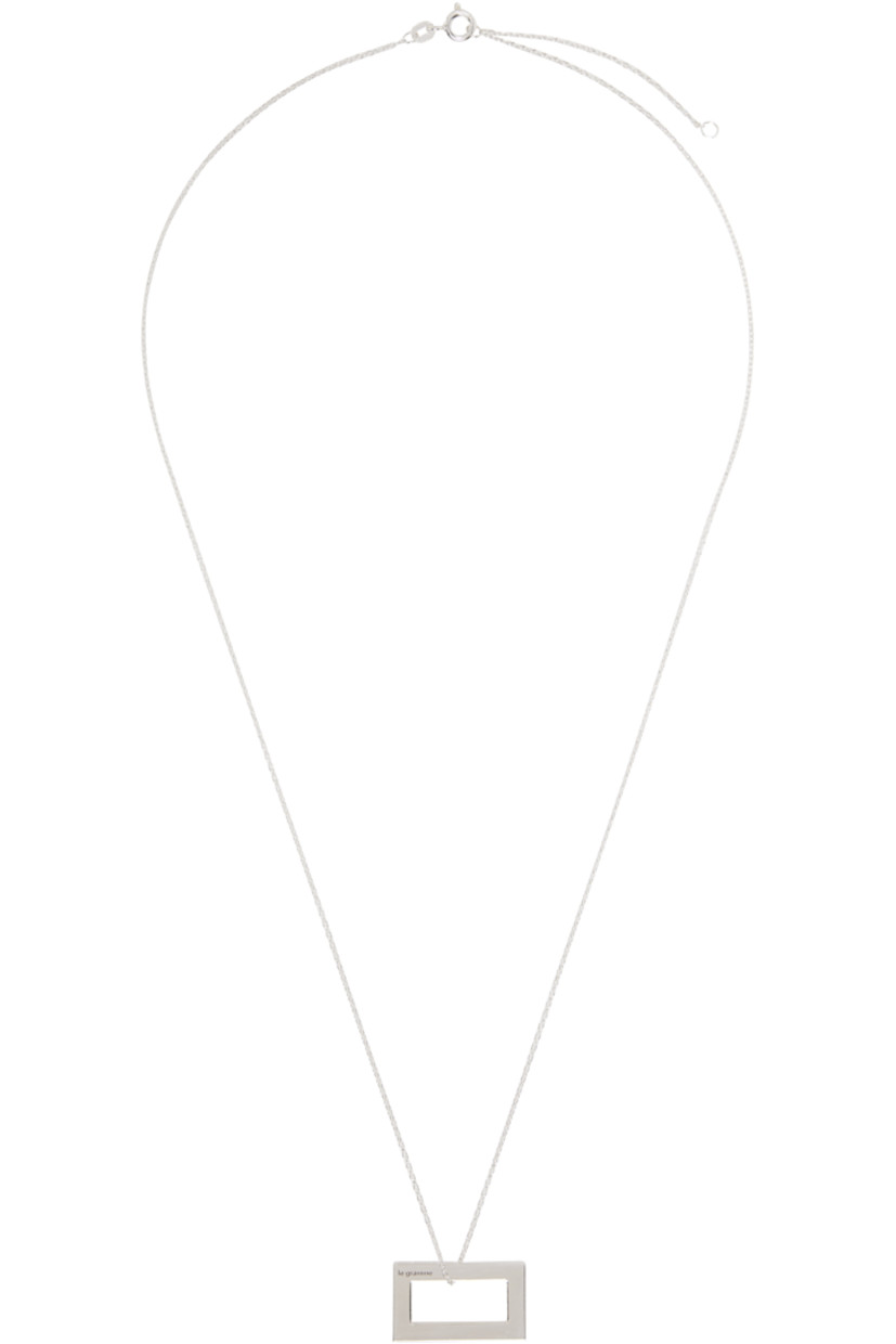 Cable chain necklace in sterling silver.

· Sliding logo-engraved pendant 
· Lobster-clasp fastening 
· L24"

Supplier color: Silver